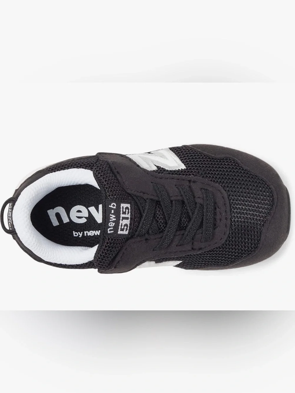 New Balance Kids Black and White 515 Hook-and-Loop Sneakers